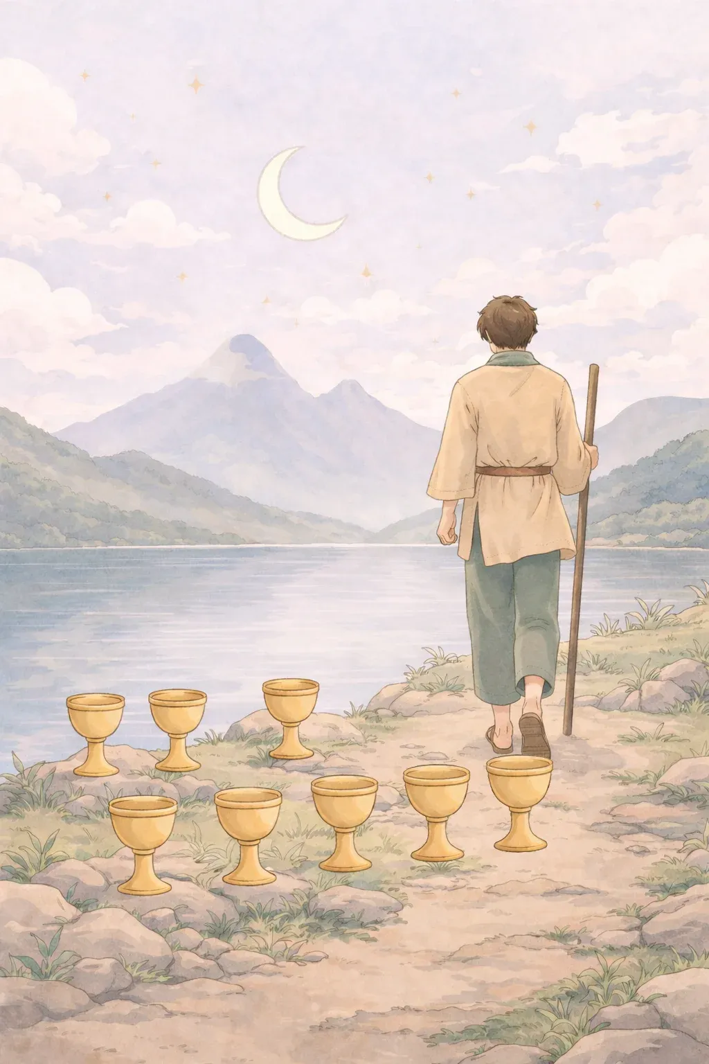 Eight of Cups tarot card artwork