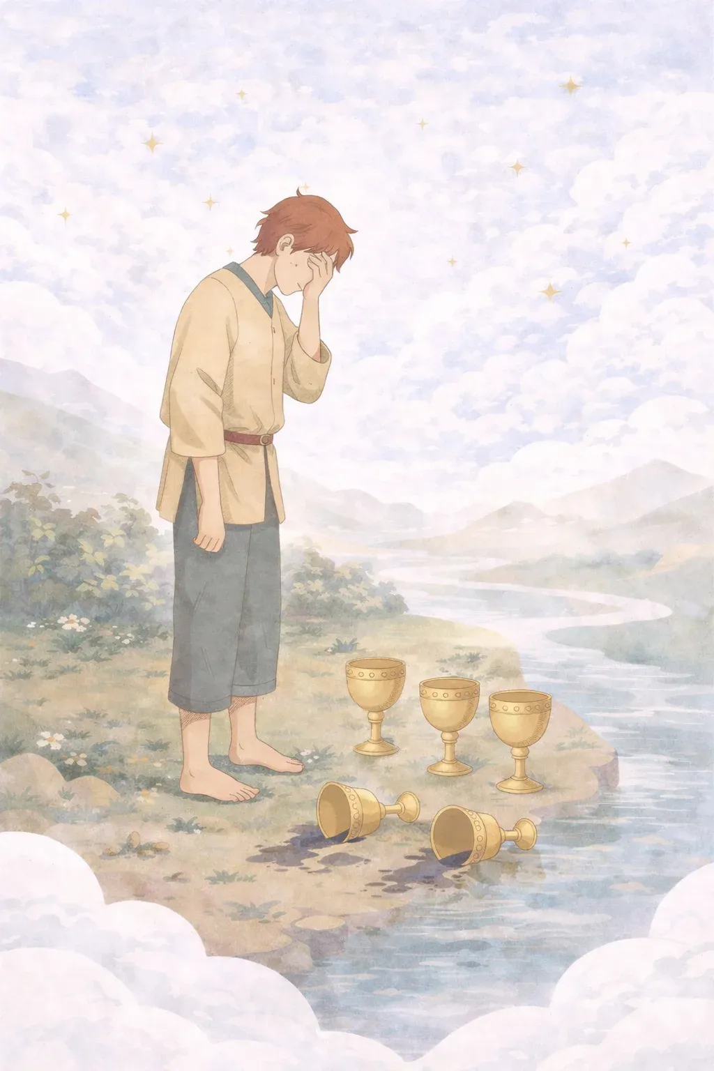 Five of Cups tarot card artwork