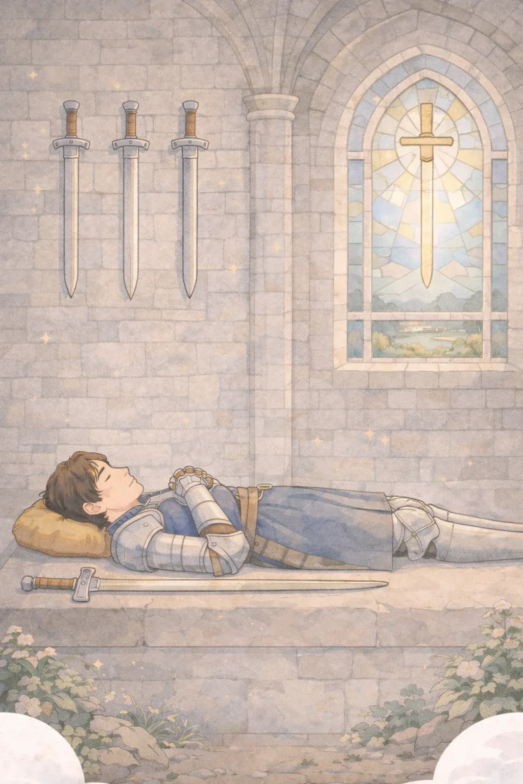 Four of Swords tarot card artwork