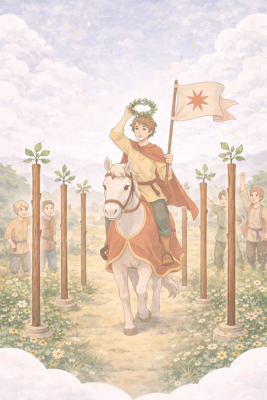 Six of Wands tarot card artwork