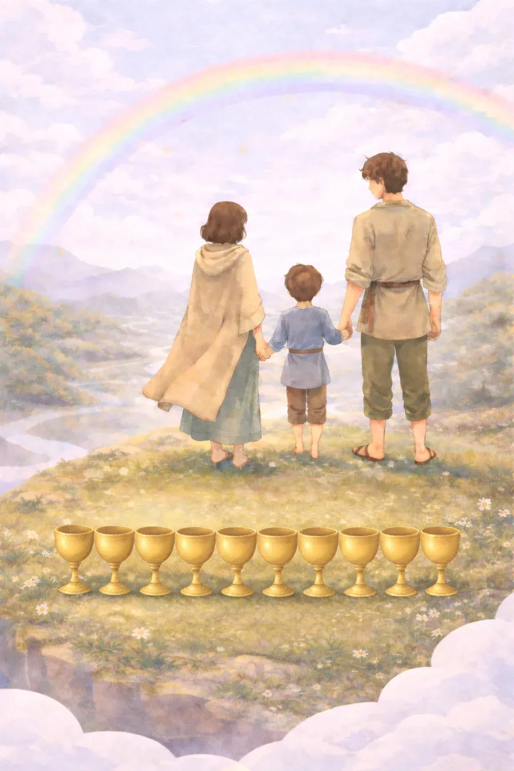 Ten of Cups tarot card artwork