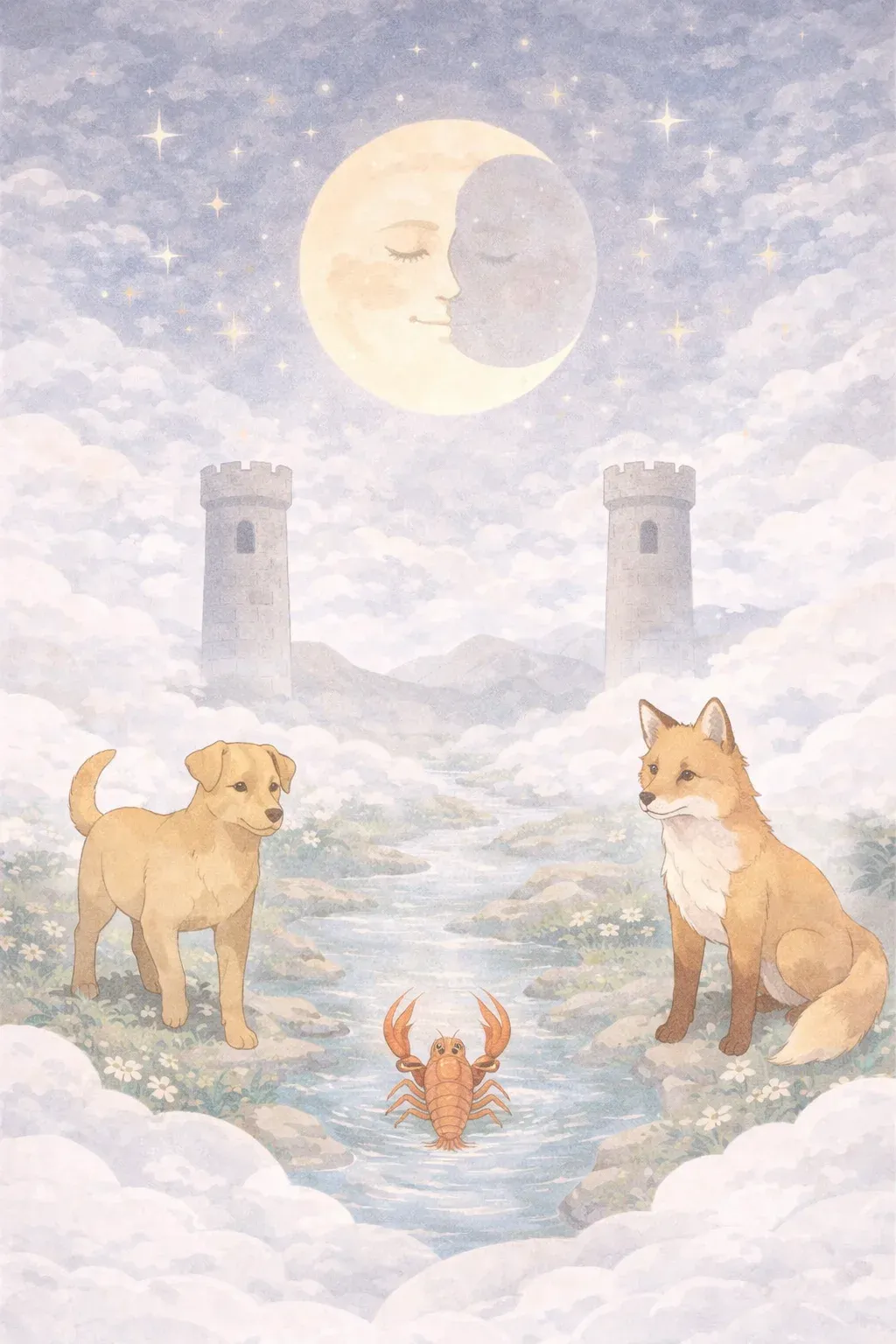 The Moon tarot card artwork