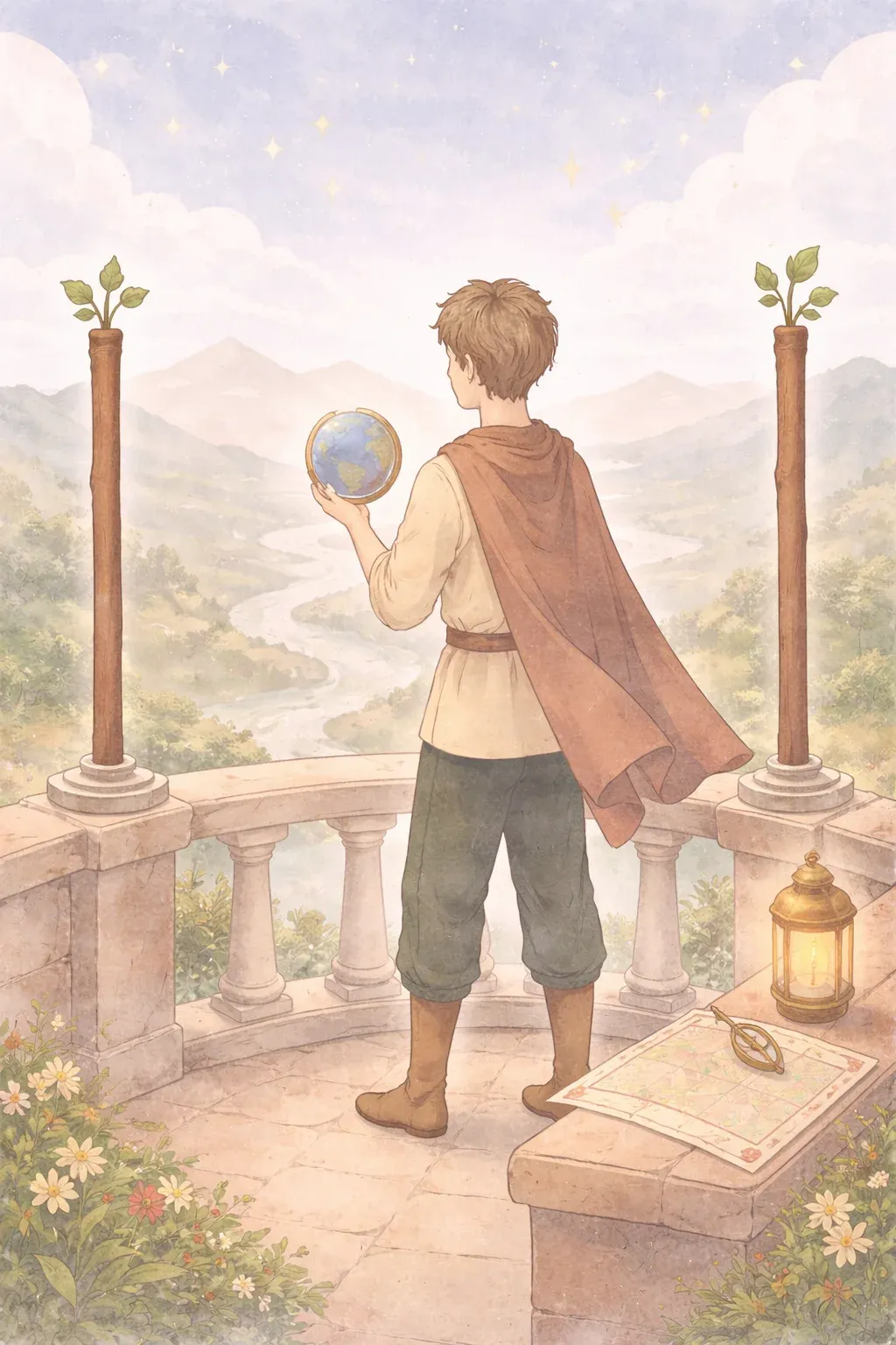 Two of Wands tarot card artwork